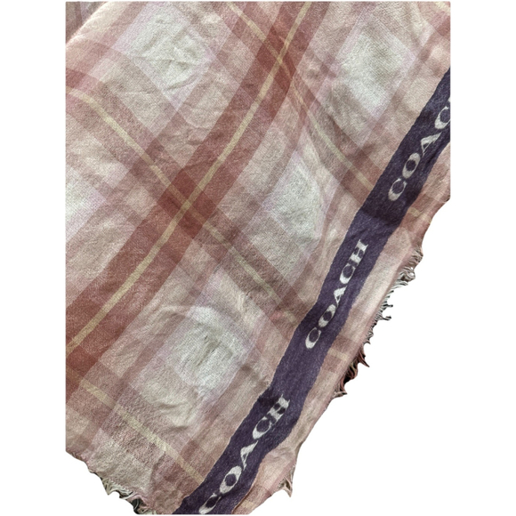 Coach Plaid Pink/ Purple/White Scarf/Shawl - Picture 6 of 9